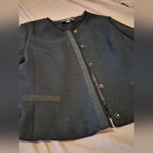 Karl Lagerfeld Black Tweed Jacket